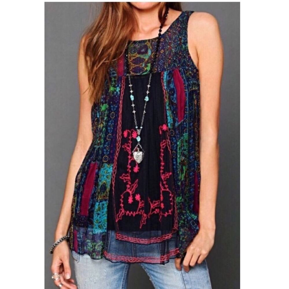 Free People New Romantics Framed Tunic Semi Sheer Size S
